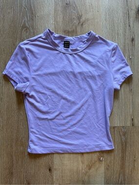 Light Purple Crewneck Short Sleeve Top